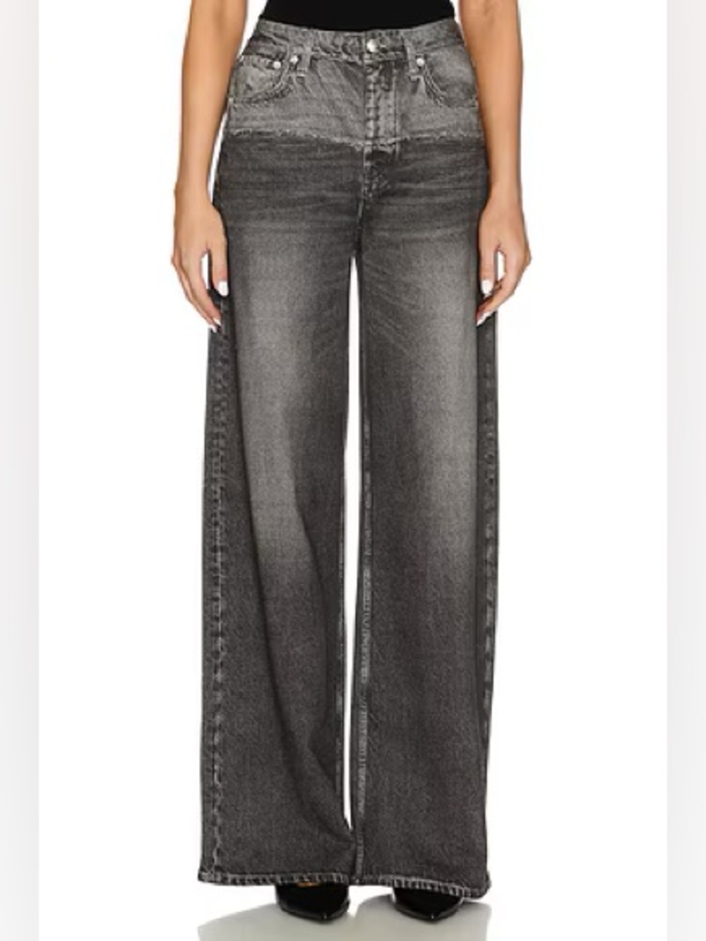 rag & bone Miramar Sofia Wide Leg Charlize Black